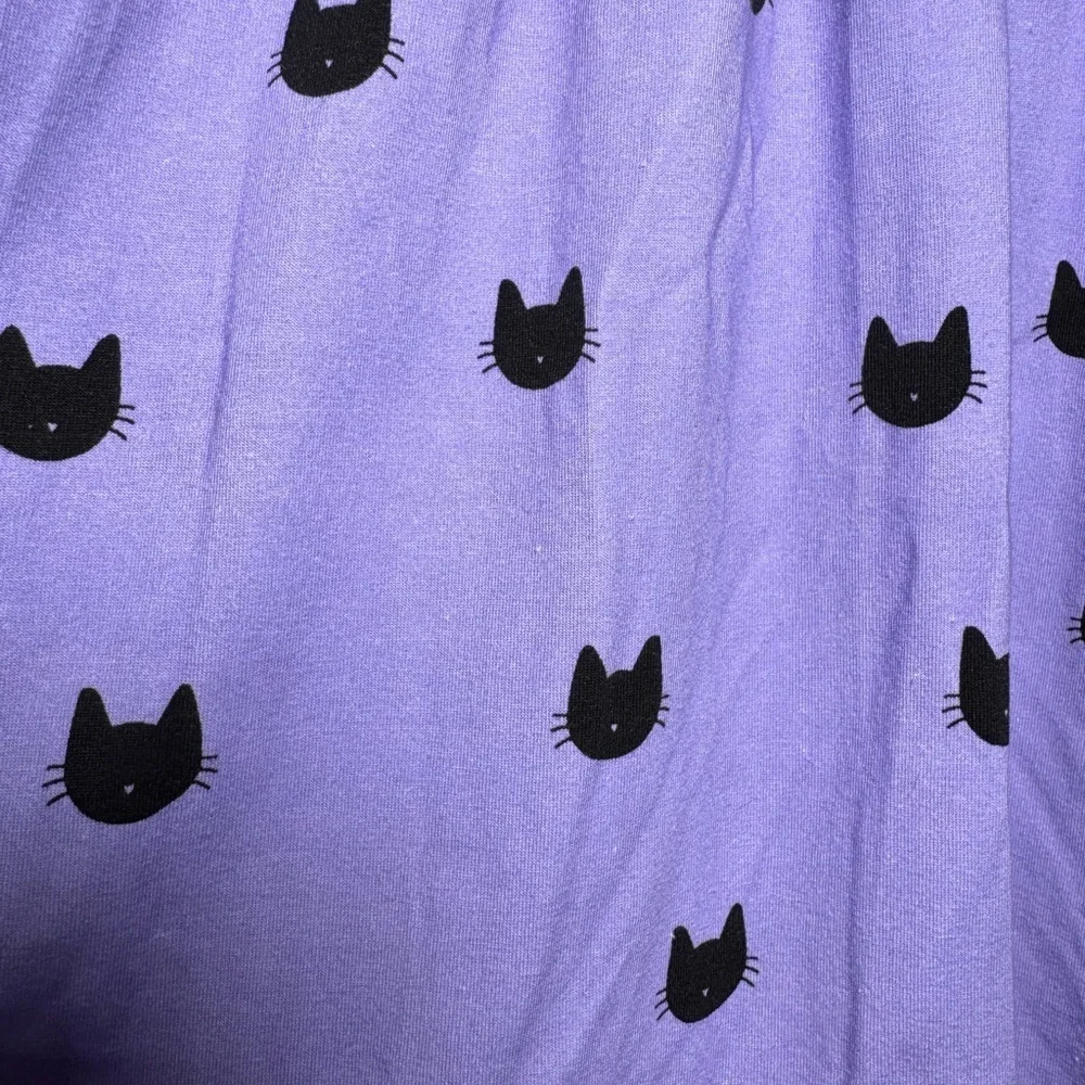 Madison Grace Kids Purple & Black Cat Pattern Ruffle Dress Size 12 - Picture 6 of 8